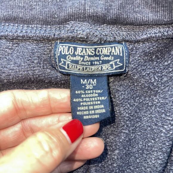 Polo Jeans Co Ralph Lauren Vtg Sweat Pants Men M Wide Leg Blue Logo Y2K Street - Picture 5 of 10